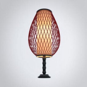 مصباح طاولة فانوس صيني نموذج ثلاثي الأبعاد