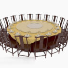 Restaurant Large Round Table And Chairs