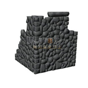 Large Pebble Wall 3d model