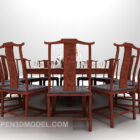 Large Round Table Wooden Style