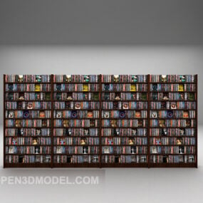 Bibliothek, großes Bücherregal, 3D-Modell