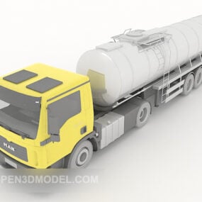 Large Cargo Truck With Tank 3d model