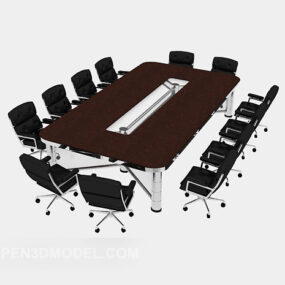Stort konferensbord kontorsrum 3d-modell