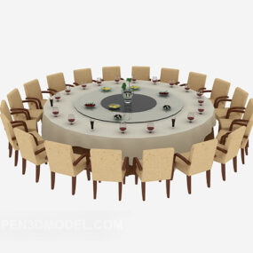 大型ホテルの円卓の椅子 3D モデル