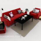 Red Modern Large Sofa Sets
