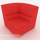 Large Red Single Sofa Decor