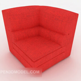 Large Red Single Sofa Decor 3d model