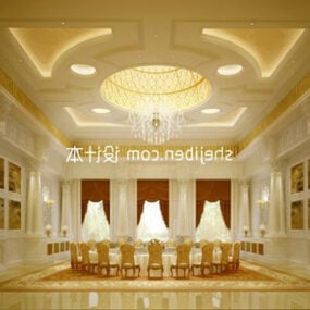 Large Restaurant Luxury Decor Interior 3d model