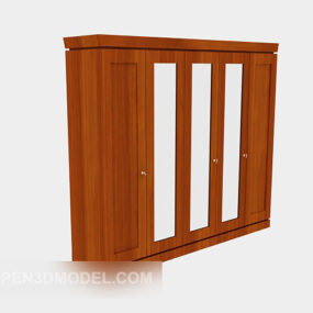 Makuuhuoneen puinen vaatekaappi 3d-malli