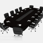 Black Large Table And Chair Furniture Set