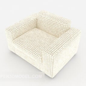 Lattice White Single Sofa V1 3D model