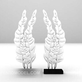 Dekorativní 3D model sochařství listů