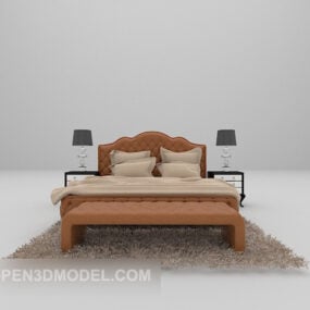 소파 겸용 침대와 램프가있는 가죽 침대 3d 모델