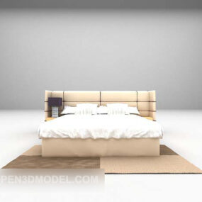 Leather Bed Queen Size 3d model