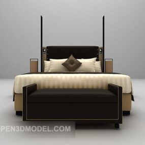 Leather Poster Bed Furniture 3d model