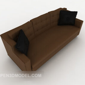 Leather Brown Multiplayer Sofa 3d model