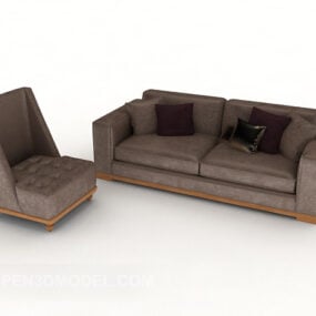 نموذج أريكة جلدي شائع الاستخدام ثلاثي الأبعاد