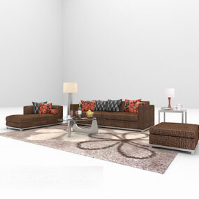 Leather Modern Sofa 3d model