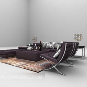Δερμάτινο Τραπέζι καναπέ μοντέλο 3d