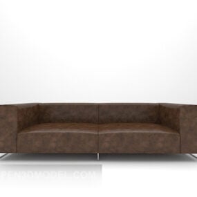 Sofá de couro de dois lugares modelo 3d