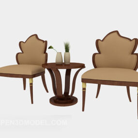 Leisure Chinese Table And Chair 3d model