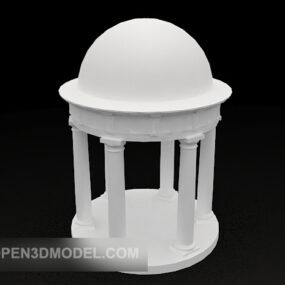 Europees wit paviljoen 3D-model