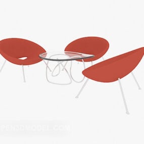 منطقة الترفيه طاولة القهوة طاولة كرسي نموذج ثلاثي الأبعاد