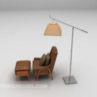 Leisure Chair With Floor Lamp Combination
