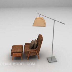 Leisure Chair With Floor Lamp Combination 3d model