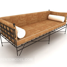 Brown Leatherhome Sofa Set 3d model