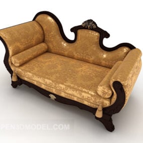 Klasyczna sofa z fotelem wypoczynkowym Model 3D