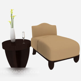 Leisure Lounge Chairs, Side Table 3d model