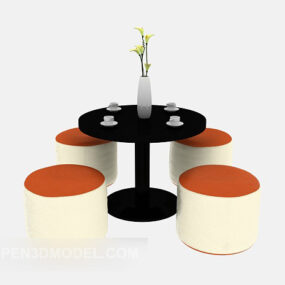 Leisure Modern Table And Chair 3d model