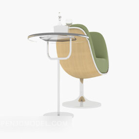 Ensembles de chaises de table simple de loisirs modèle 3D
