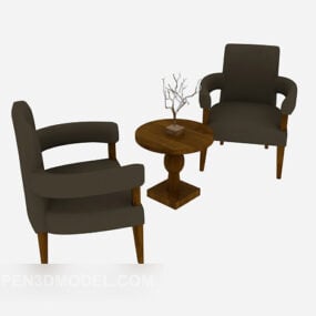 Volnočasová pohovka Konferenční stolek Stolní židle 3D model