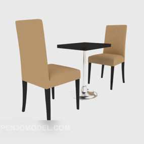Leisure Venue Table Chair Set V1 3d model