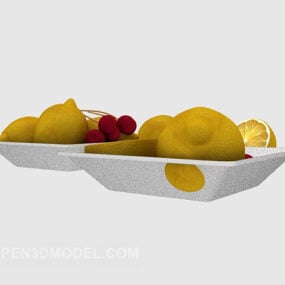 3д модель лимонно-фруктовой тарелки