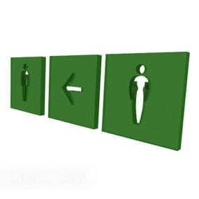 Znak toalety dla mężczyzn i kobiet Life Model 3D