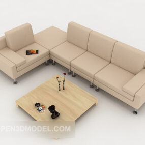 Light Brown Simple Home Combination Sofa 3d model