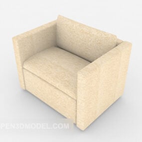 Light Brown Simple Single Sofa 3d model