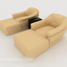 浅色休闲单人沙发家具3d模型