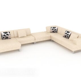 Light-colored Home Set Sofa 3d model