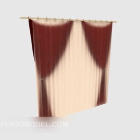 Light-colored Home Curtains 3d model