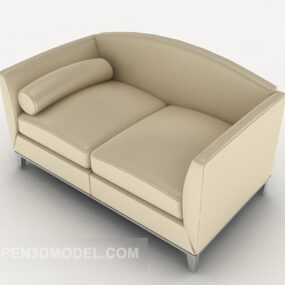 Light-colored Home Double Sofa 3d model