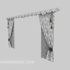 Helles Wohnzimmer-Vorhang-3D-Modell