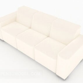 تصميم أريكة متعددة المقاعد فاتحة اللون نموذج ثلاثي الأبعاد