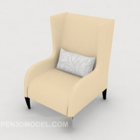 Light-colored Single Sofa Furniture 3d model