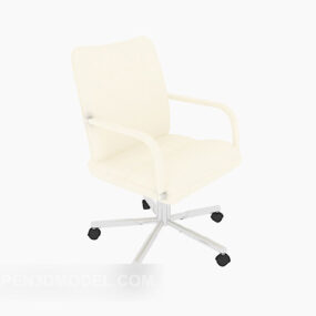 Light Beige Wheels Office Chair 3d model