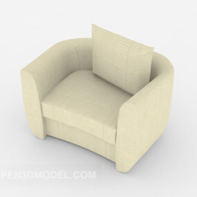 浅灰色休闲单人沙发3d模型