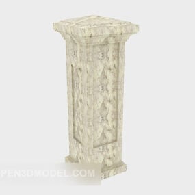 Modelo 3d de estilo vintage de pilar de mármol claro